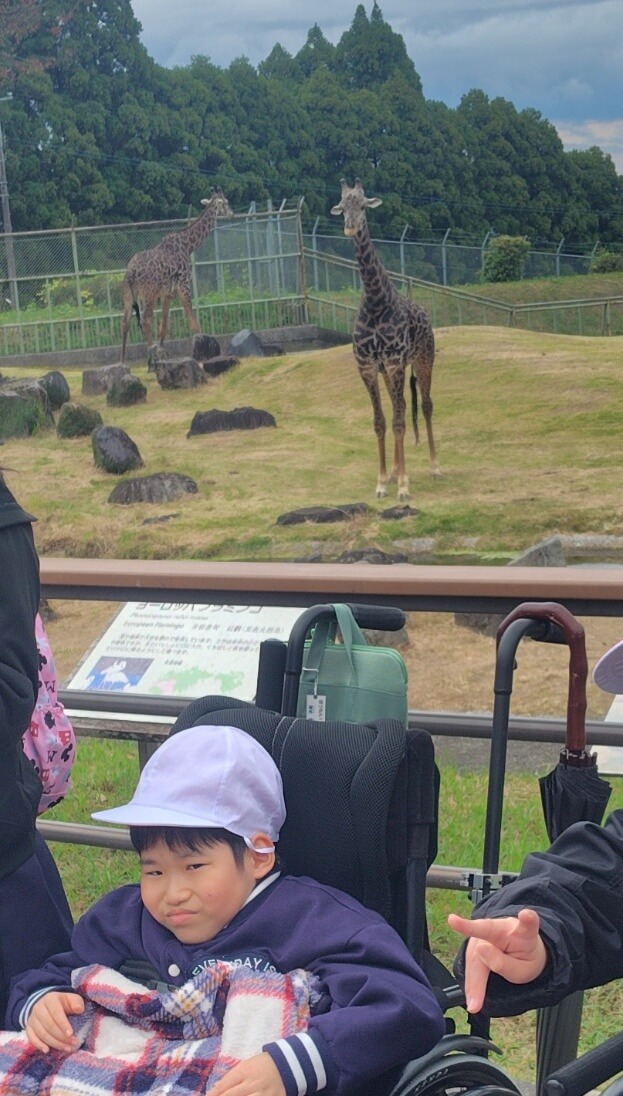 キリンさんと記念写真